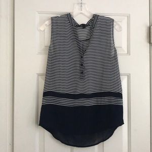 Navy and White Striped Tank Top S
